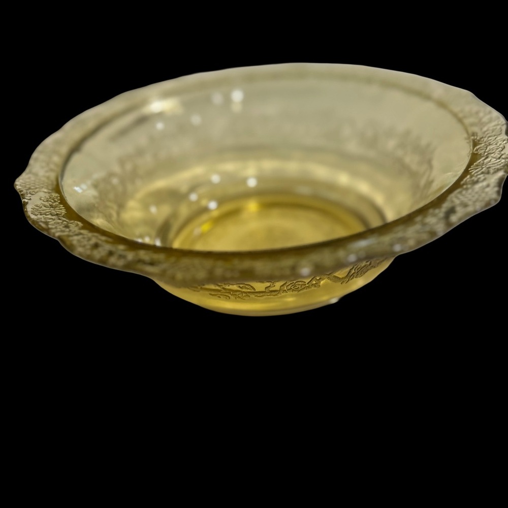 Vintage Yellow Glass Bowl